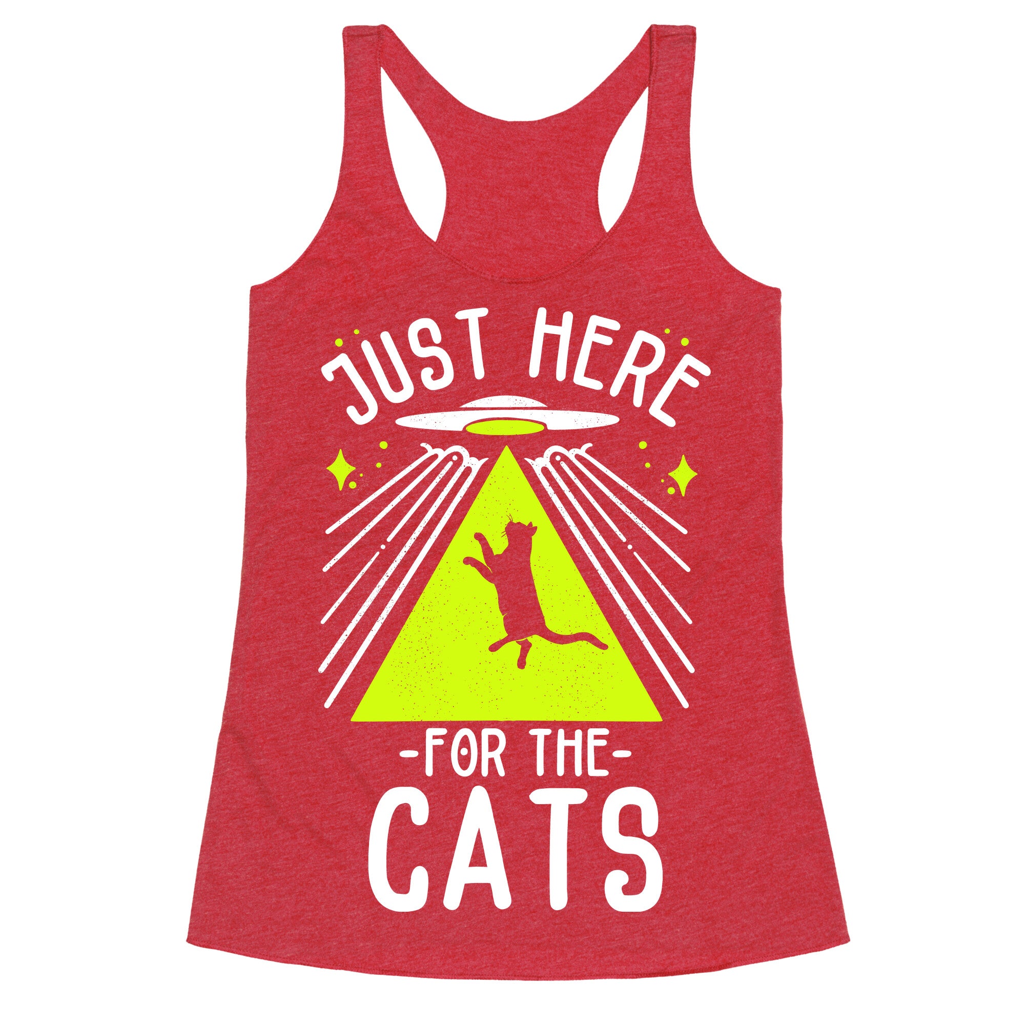 Just Here for the Cats UFO Racerback Tank